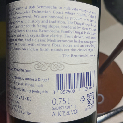 wine label verso